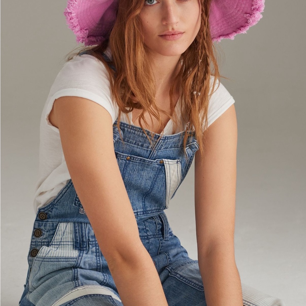 Pilcro The Wanderer blue Patchwork Denim Overalls
